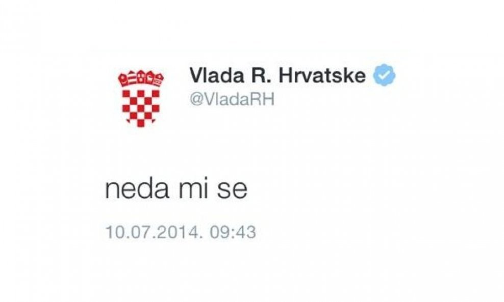 vlada RH Twitter 'Neda mi se'