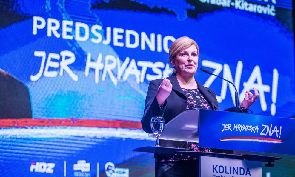 Kolinda Grabar Kitarović na predizbornom skupu u Osijeku