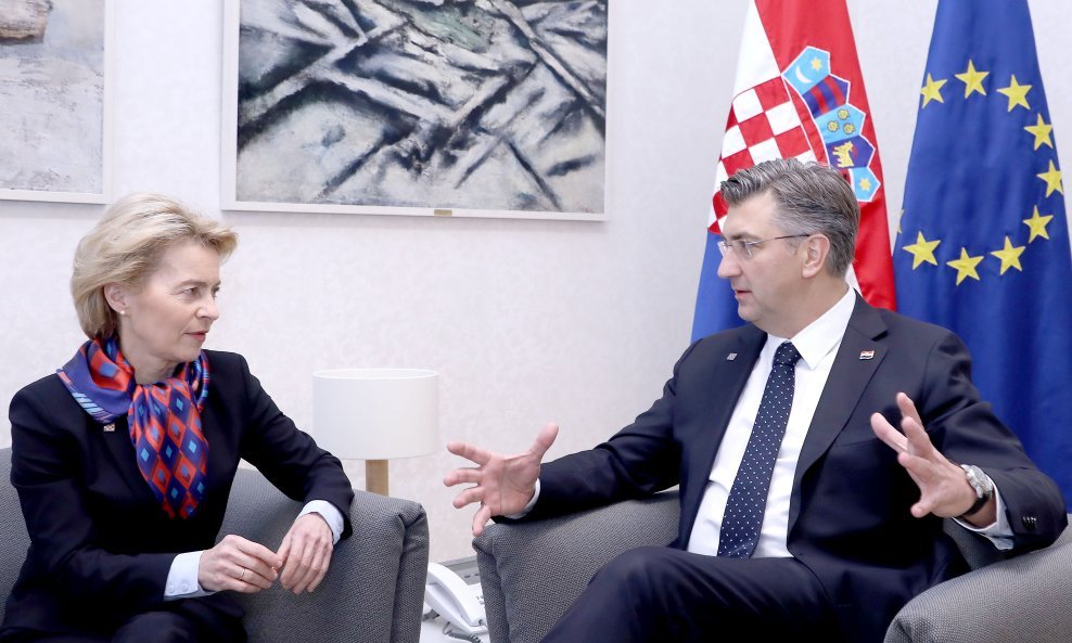 Usrula von der Leyen i Andrej Plenković