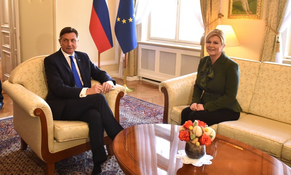 Borut Pahor i Kolinda Grabar Kitarović na sastanku u Ljubljani