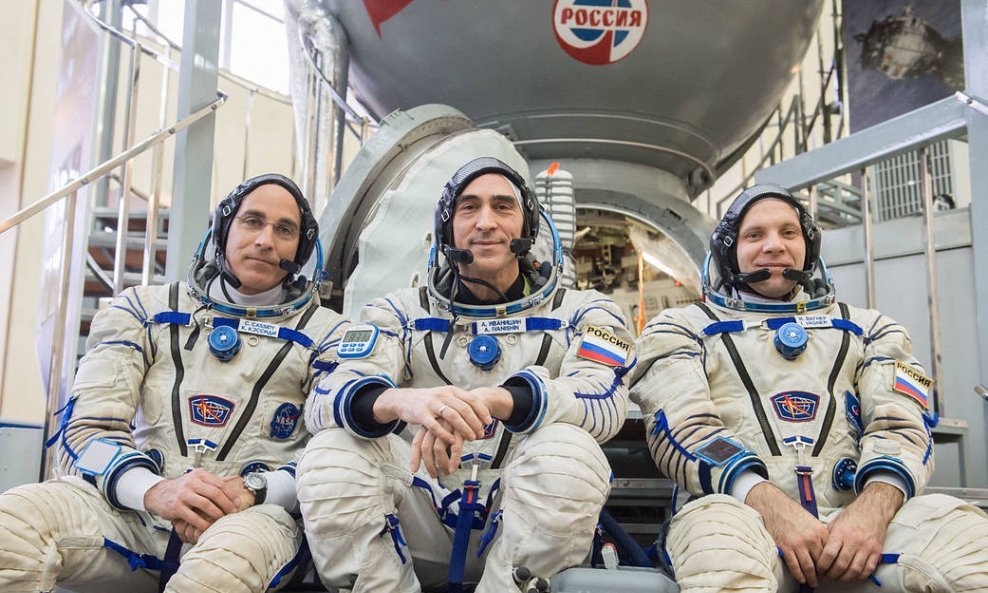 Chris Cassidy, Anatolij Ivanišini Ivan Vagner, članovi Ekspedicije 63 koja bi 9. travnja trebala poletjeti prema Međunarodnoj svemirskoj stanici