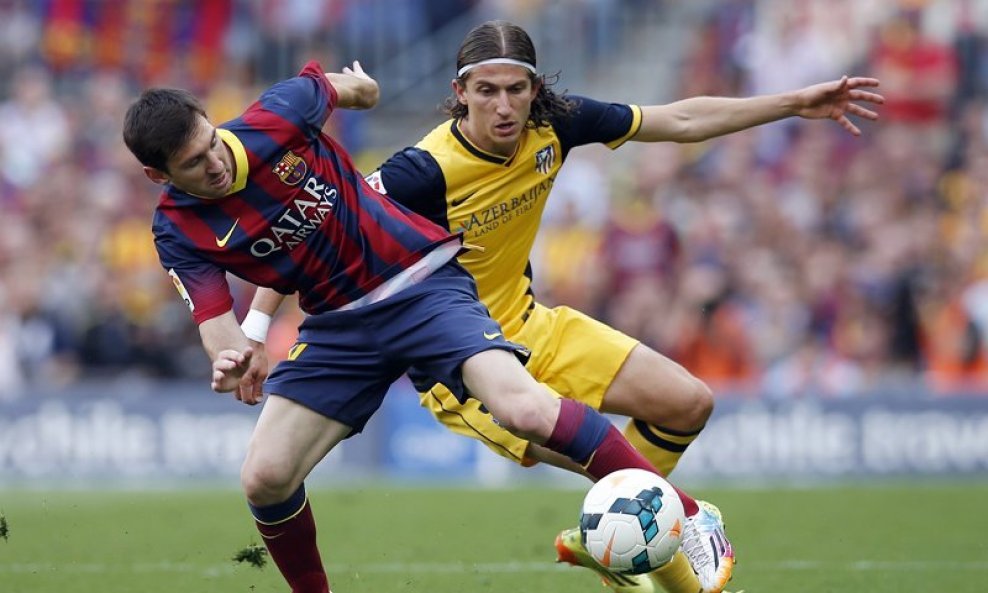 Barcelona - Atletico Madrid,  Lionel Messi i Filipe Luis