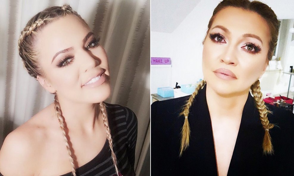 Nina Badrić poput američke reality zvijezde Khloe Kardashian voli najnoviji modni trend pletenice i naglašeni make-up 