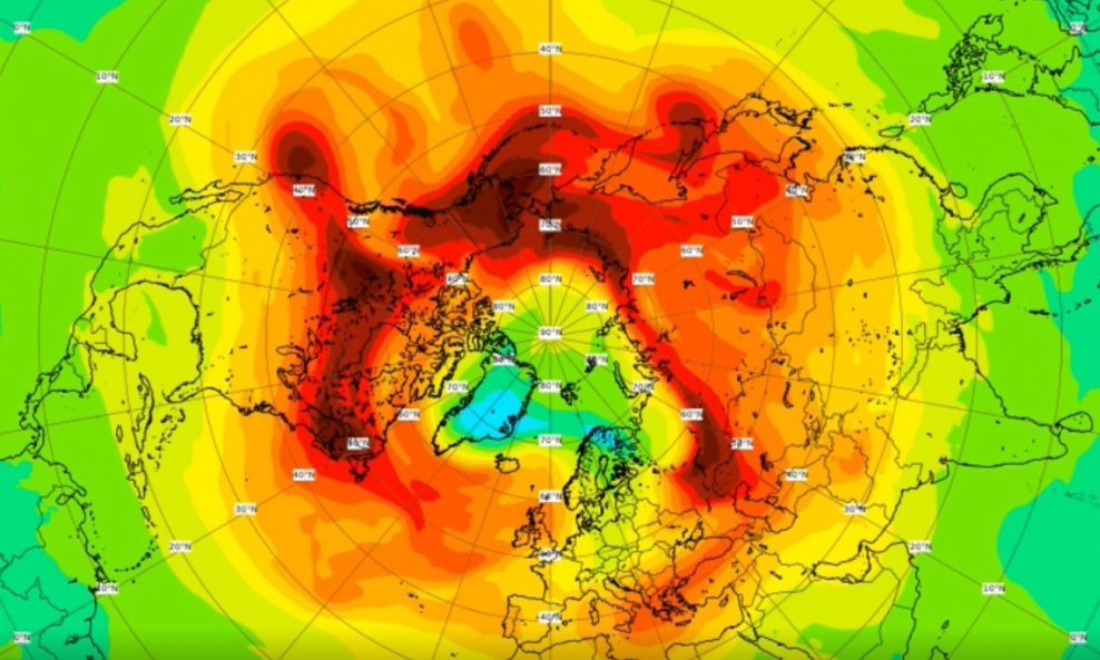 Ozonska rupa iznad Sjevernog pola bila je velika kao tri Grenlanda
