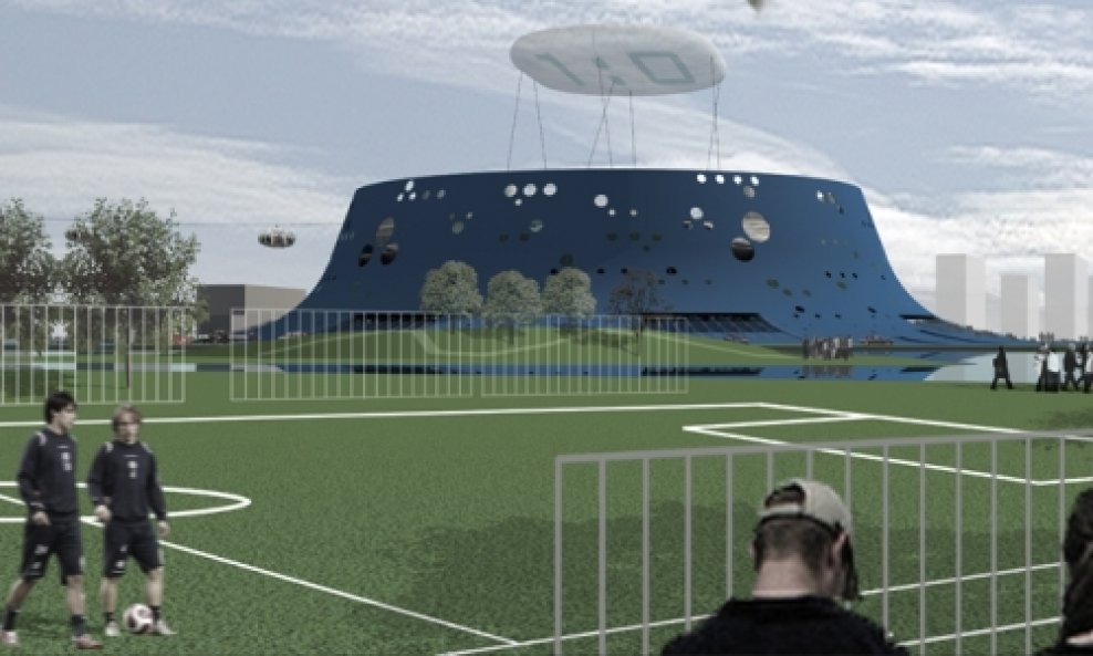 Projekt Plavi vulkan, ideja za nacionalni stadion na zagrebačkoj Kajzerici