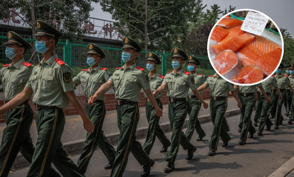 Vojska pred tržnicom Xinfadi u Pekingu