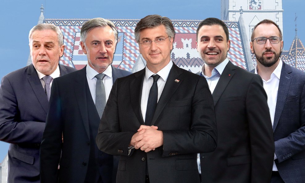 Milan Bandić, Miroslav Škoro, Andrej Plenković, Davor Bernardić, Tomislav Tomašević