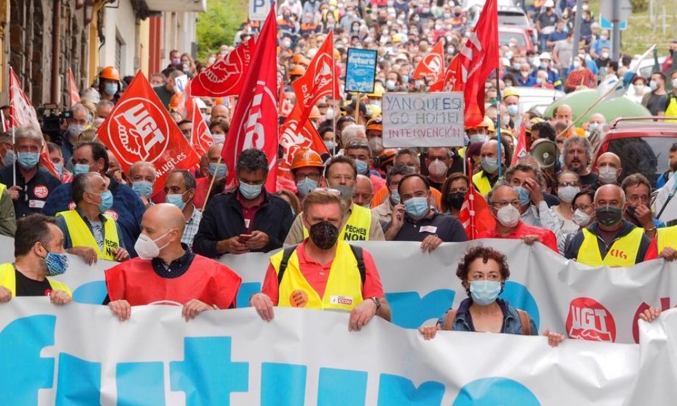 Prosvjed protiv zatvaranja tvornice u Galiciji, 22. lipnja