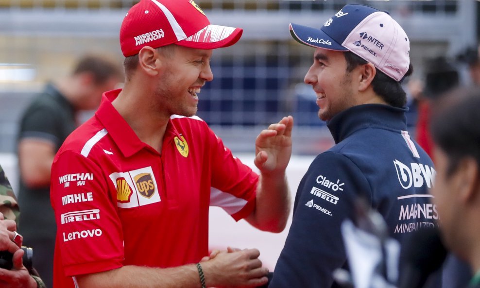 Sebastian Vettel i Sergio Perez