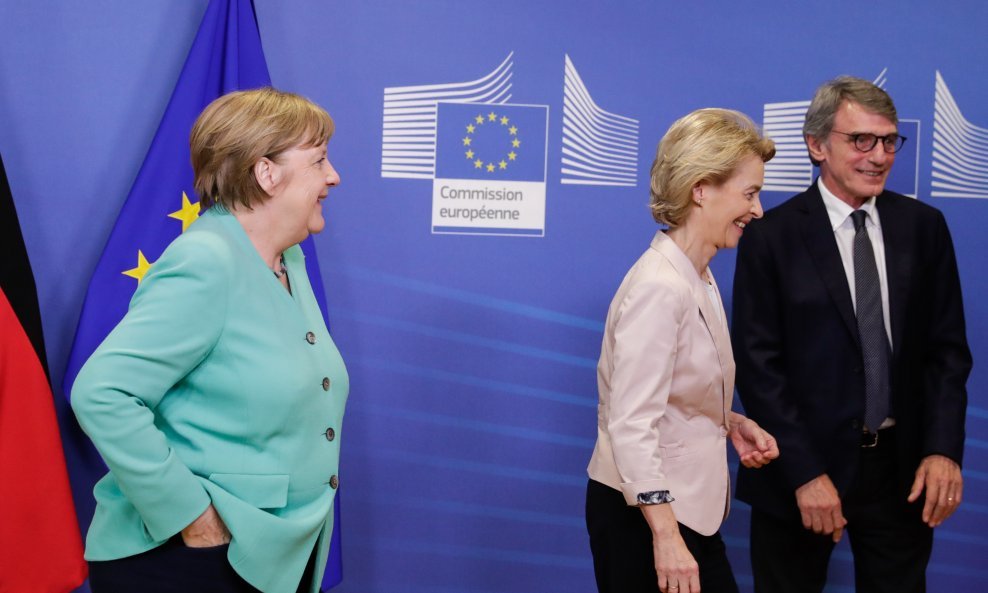 Angela Merkel, Ursula von der Leyen i David Sassoli