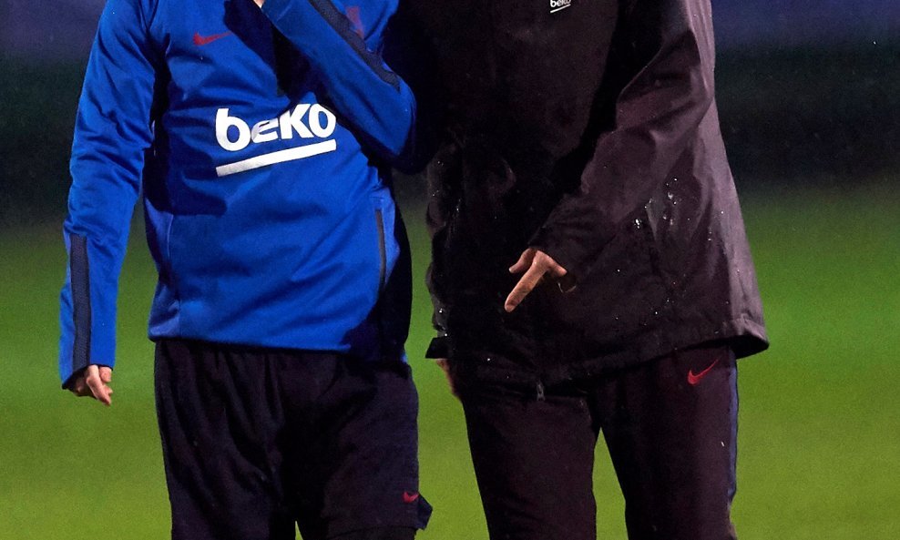Quique Setien i Leo Messi