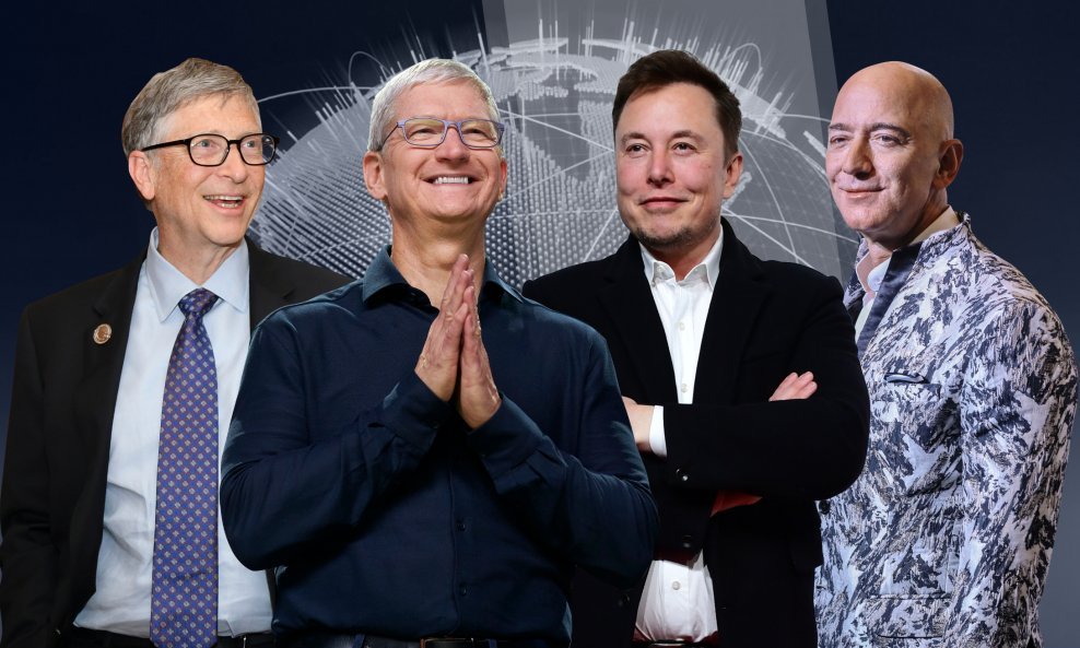 Bill Gates, Tim Cook, Elon Musk, Jeff Bezos