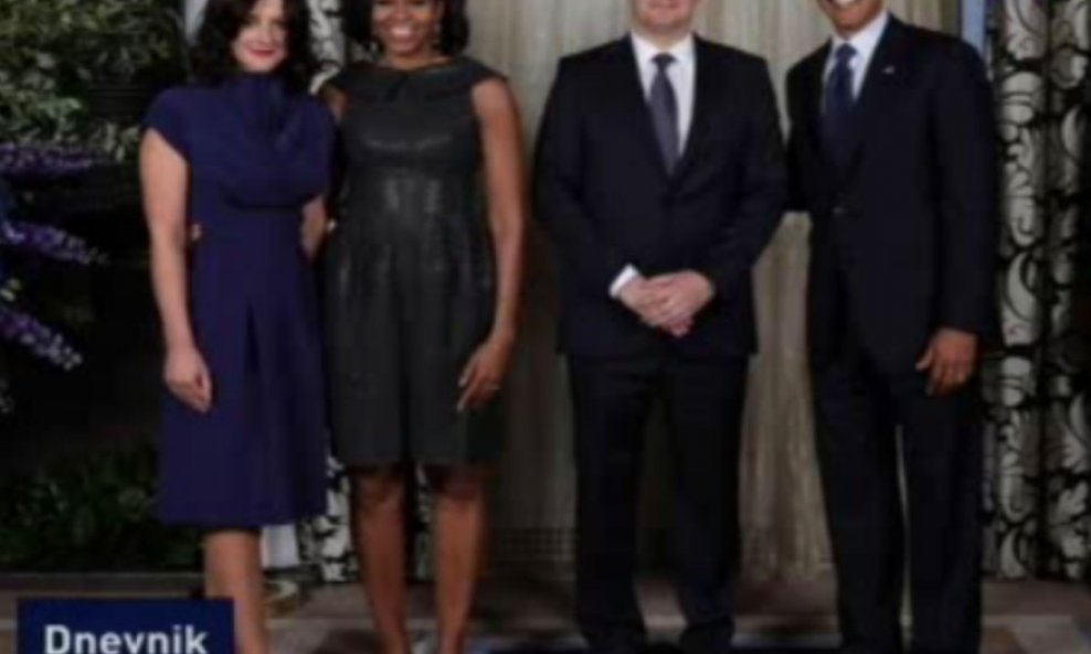 Sanja Musić Milanović, Michelle Obama, Zoran Milanović i Barack Obama