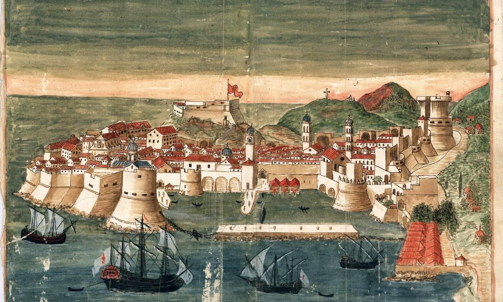 Prikaz Dubrovnika s Lazaretima iz 18. stoljeća