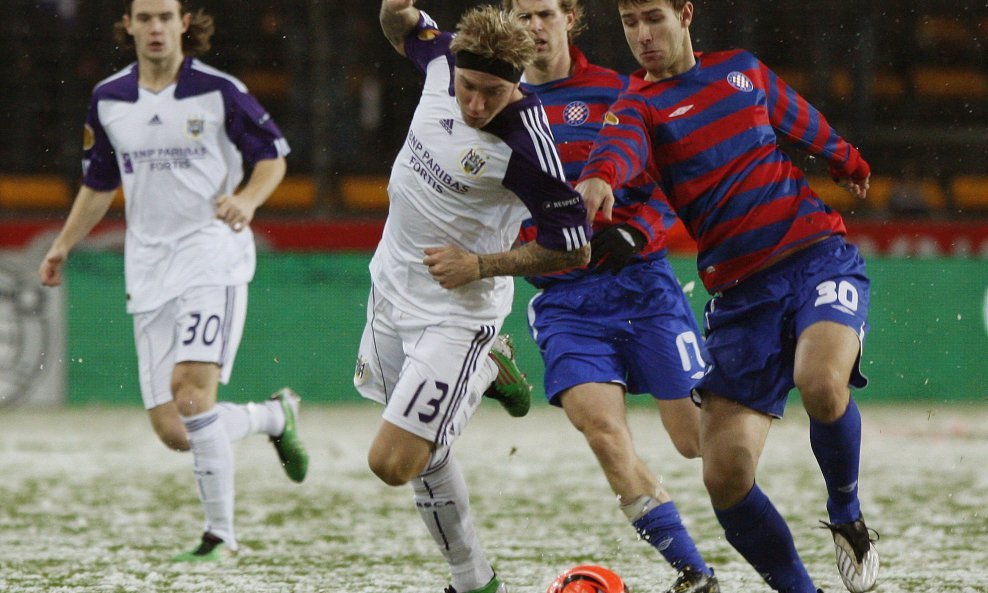 Jonathan Legear, Dinko Trebotić i Ivan Strinić (Anderlecht - Hajduk)