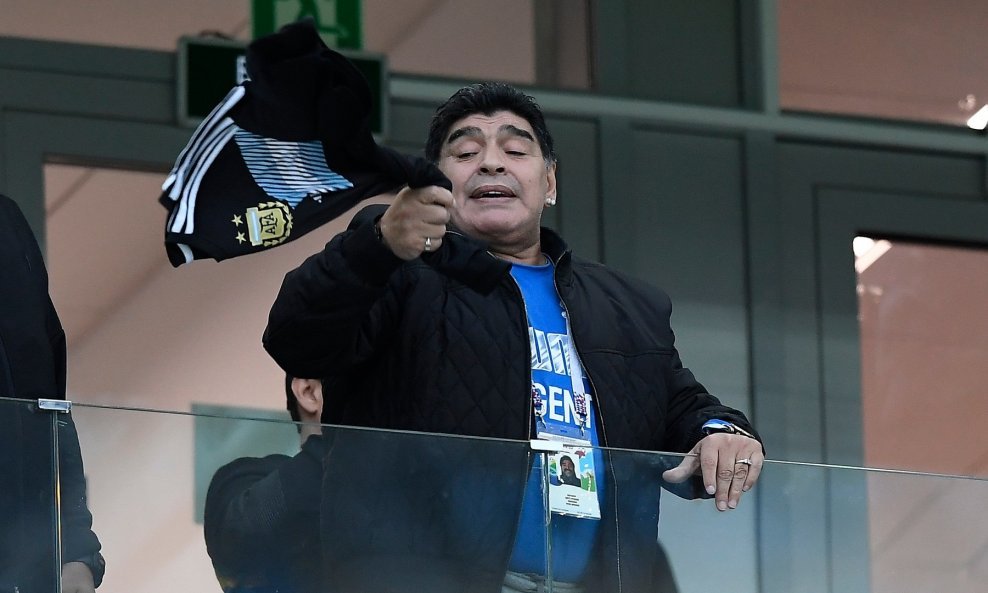 Maradona je uživo gledao dvoboj Argentine i Hrvatske na SP-u u Rusiji