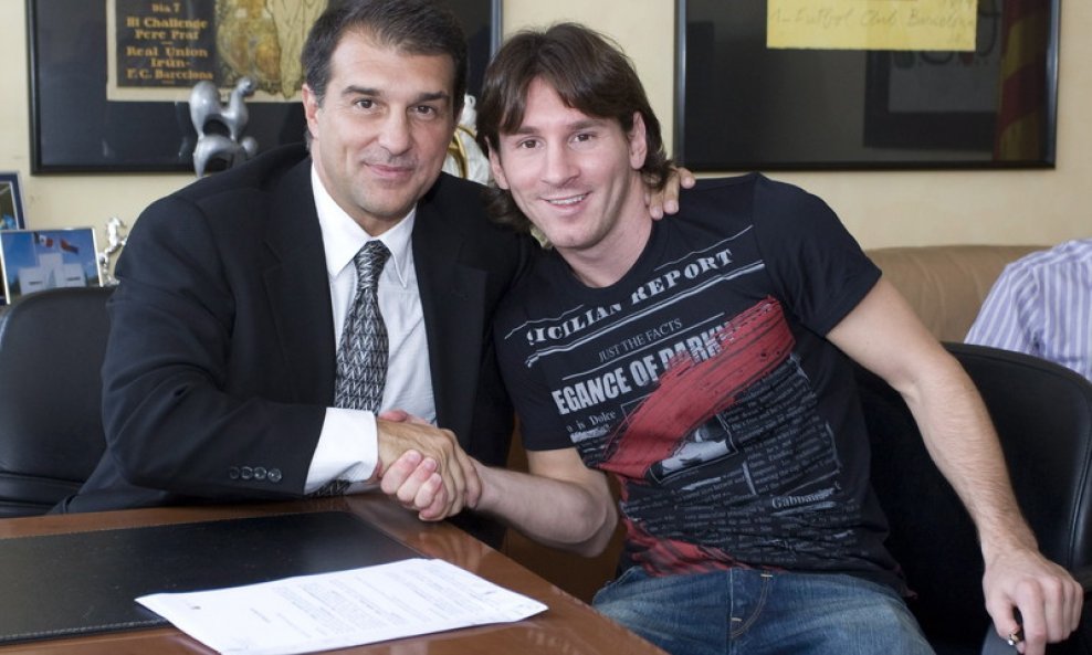 Joan Laporta i Leo Messi snimljeni 2009. godine