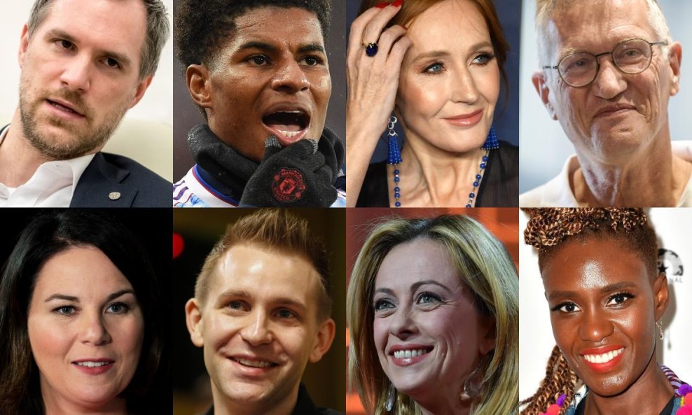 Zdenek Hrib, Marcus Rashford, JK Rowling, Anders Tegnell, Annalena Baerbock, Max Schrems, Giorgia Meloni, Rokhaya Diallo