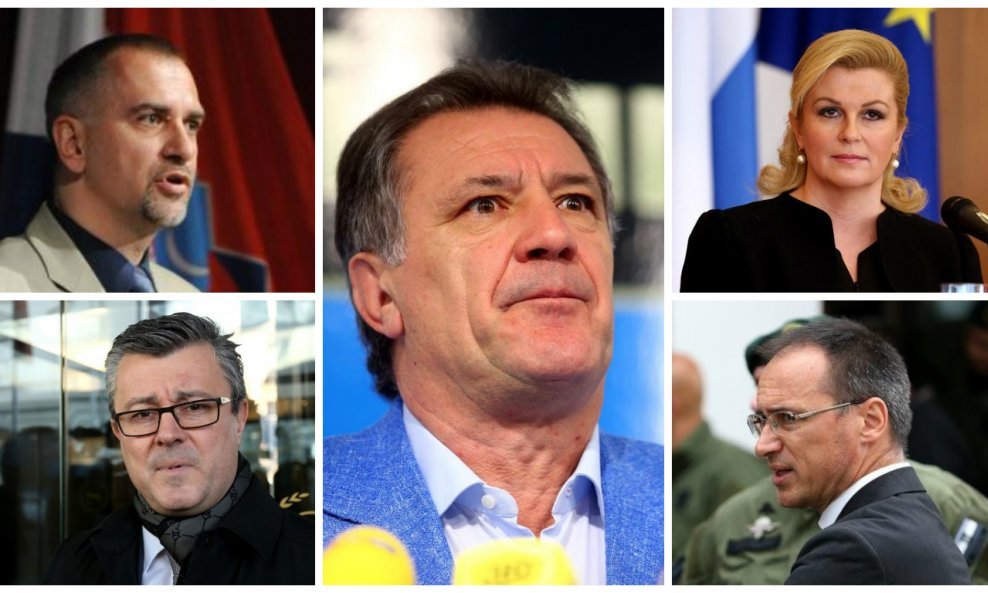 Željko Cvrtila, Zdravko Mamić, Kolinda Grabar-Kitarović, Tihomir Orešković i Dragan Lozančić