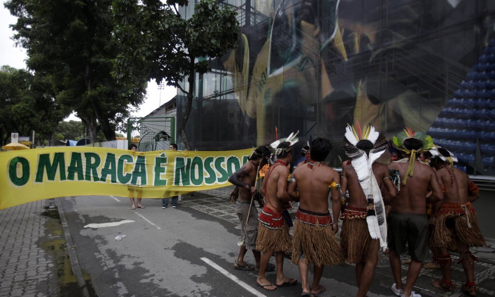 Protest Brazilaca pred stadionom Maracana
