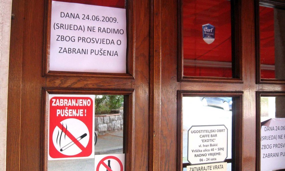 zabrana pušenja prosvjed ugostitelji kafić