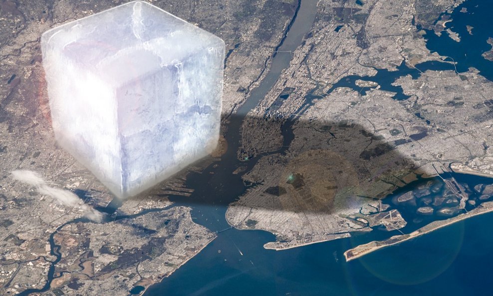 Bilijun tona leda veliko je poput kocke leda dimenzija 10x10x10 km. Bila bi viša od Mount Everesta i prekrila bi dobar dio New Yorka