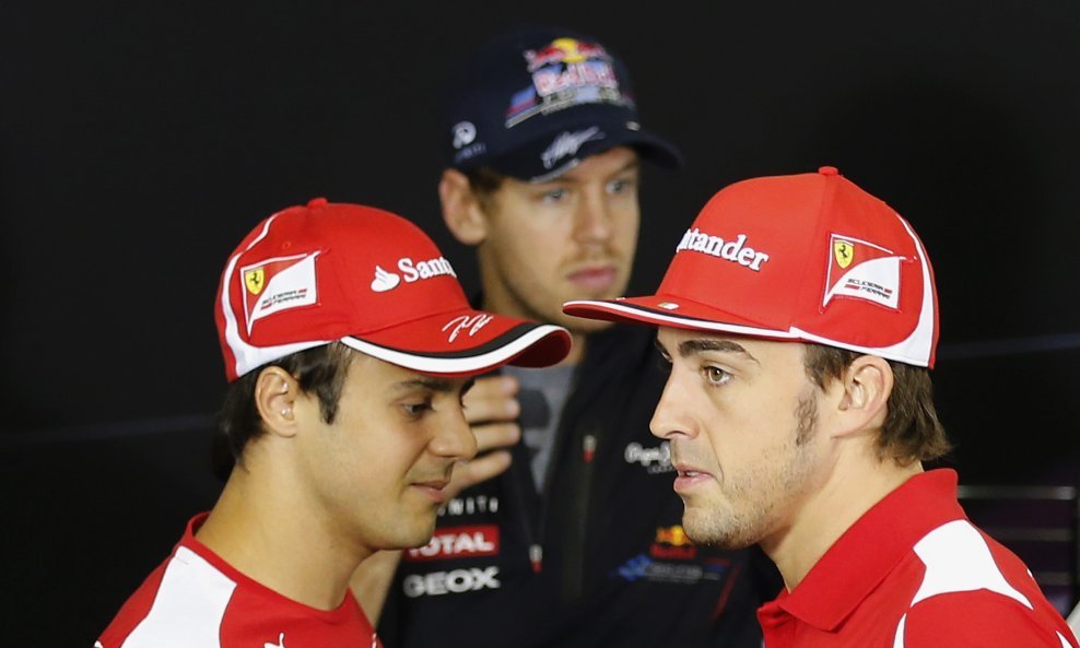 Fernando Alonso, Felipe Massa i Sebastian Vettel