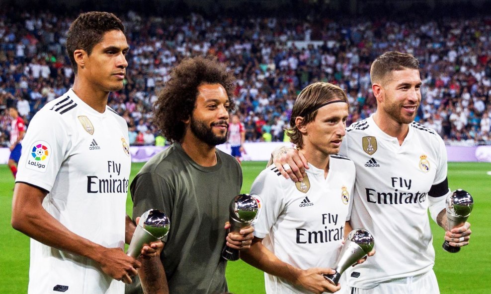 Slijeva: Varane, Marcelo, Modrić i Ramos