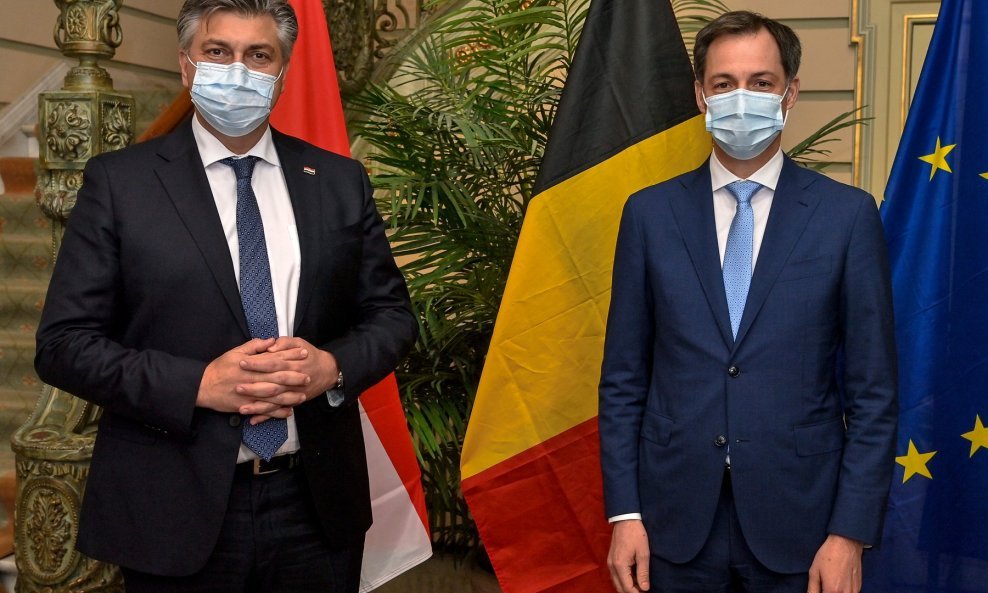 Hrvatski predsjednik Vlade Andrej Plenković i belgijski premijer Alexander De Croo