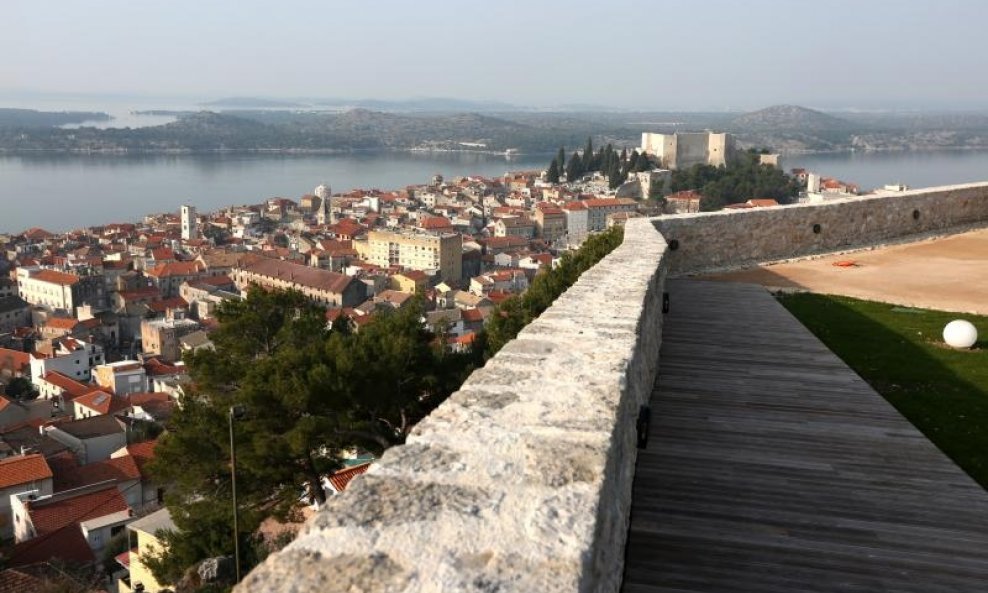 Pogled s tvrđave Barone u Šibeniku, čija obnova je sufinancirana iz EU fondova s milijun eura