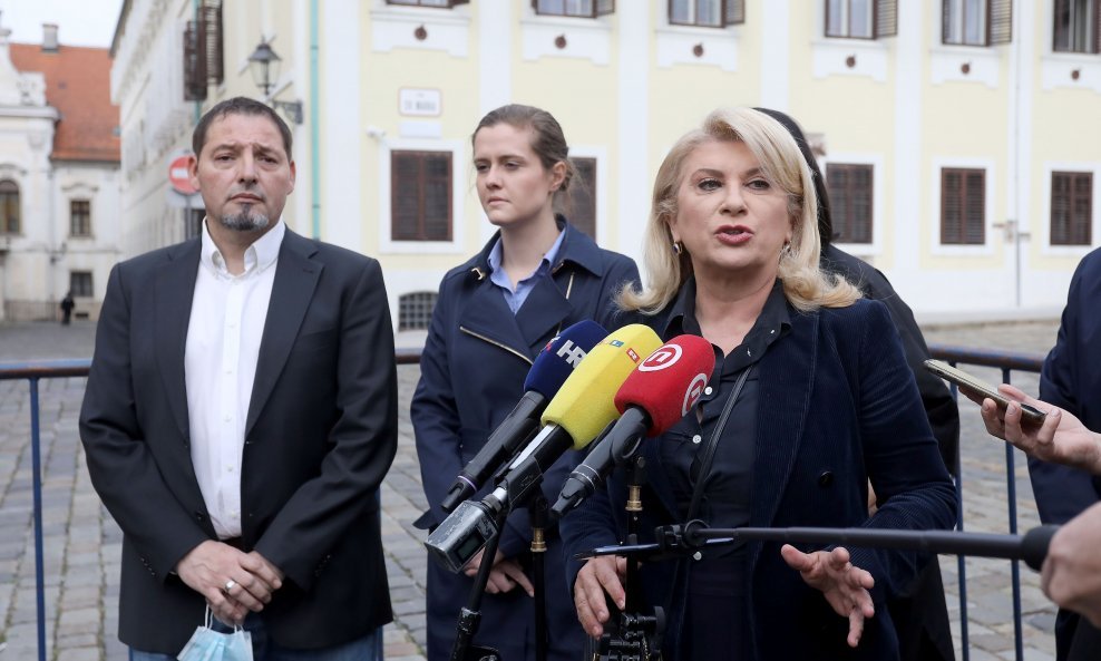 Vesna Škare Ožbolt na predstavljanju dijela svoje nezavisne liste za Gornji grad u Zagrebu