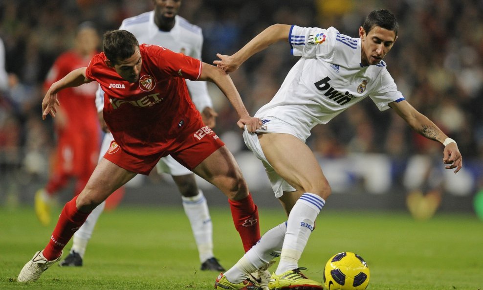 Sevilla - Real Madrid, Angel Di Maria i Fernando Navarro