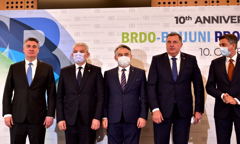 Milanović i tročlano predsjedništvo BiH,Džaferović, Komšić i Dodik na sastanku Brdo-Brijuni