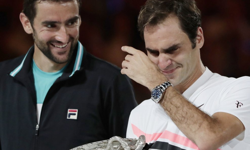 Marin Čilic i Roger Federer 2018. godine