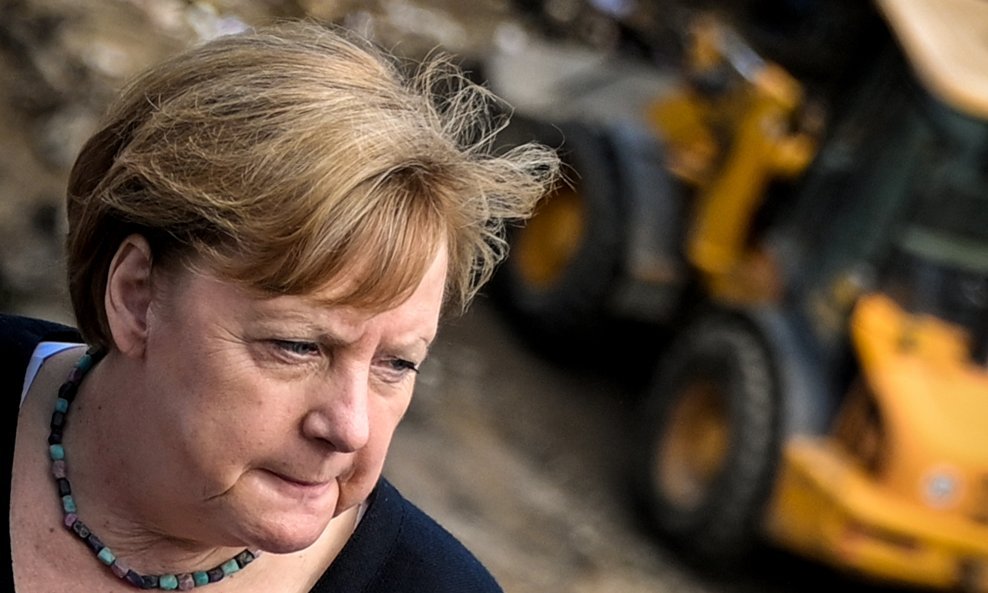 Njemačka kancelarka Angela Merkel u obilasku poplavljenih područja 18. srpnja 2021.