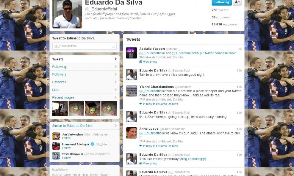 Eduardo da Silva Twitter 2012