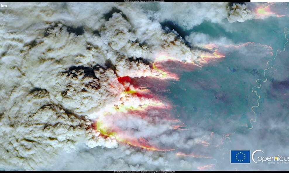 Satelitska fotografija požara u Jakutiji