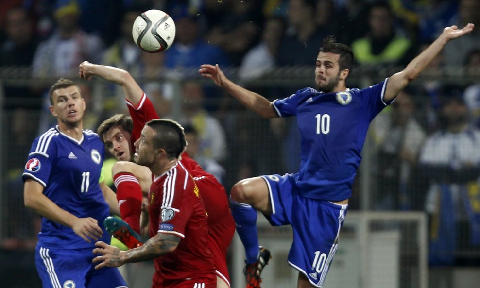 Edin Džeko, Miralem Pijanić, Nicolas Lombaerts i Radja Nainggolan