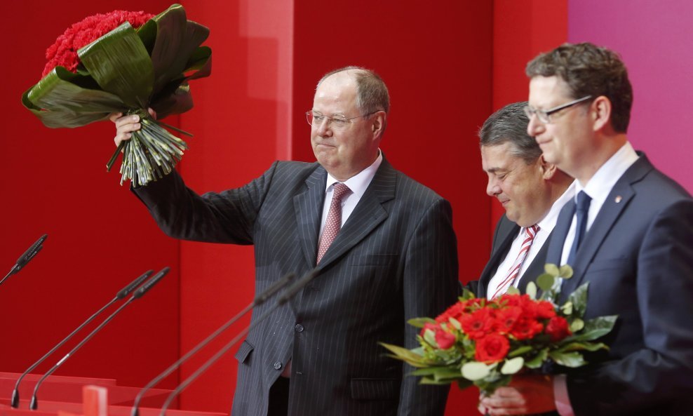 SPD Peer Steinbrueck, Sigmar Gabriel i Thorsten Schaefer-Guembel