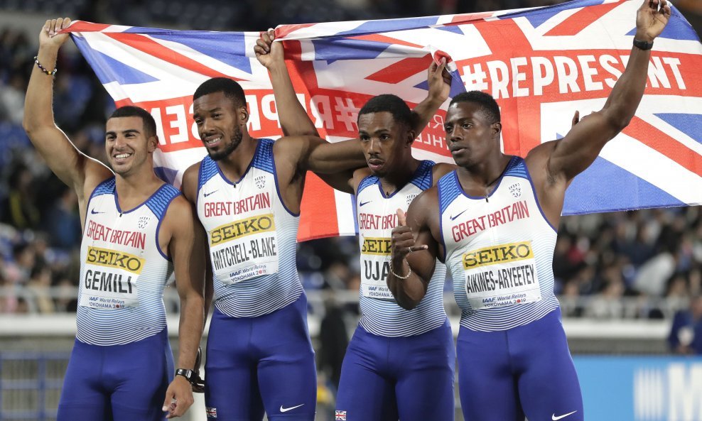 Britanska štafeta (slijeva) Adam Gemili, Nethaneel Mitchell-Blake, Chijindu Ujah i Harry Aikines-Aryeetey