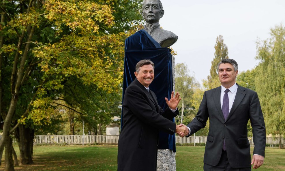Borut Pahor i Zoran Milanović na otkrivanju spomenika Ljudevitu Gaju u Ljubljani