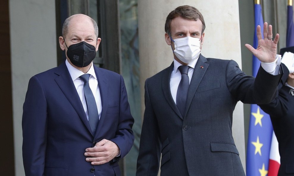 Olaf Scholz i Emmanuel Macron