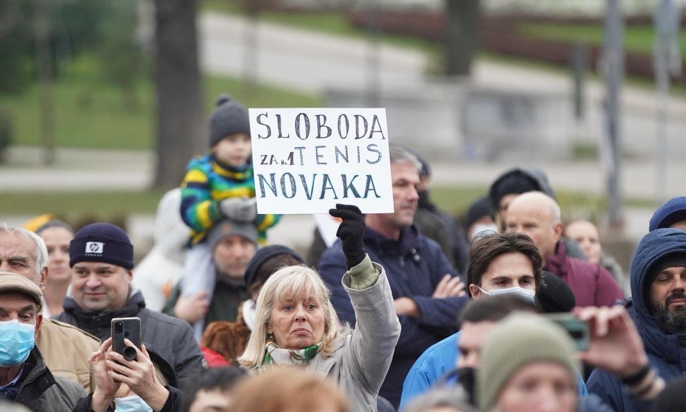 Skup podrške Novaku Đokoviću u Beogradu