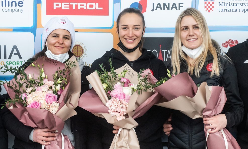 Zrinka Ljutic, Leona Popovic i Andrea Komsic, hrvatske olimpijke u alpskom skijanju