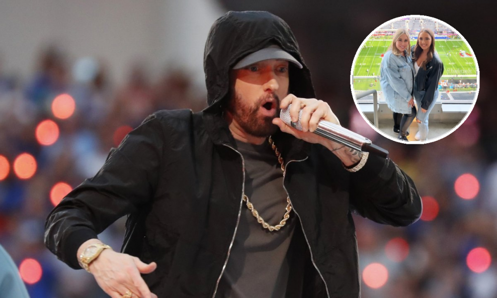 Eminemove kćeri Hailie Mathers and Alaina Scott pratile su njegov nastup s tribina
