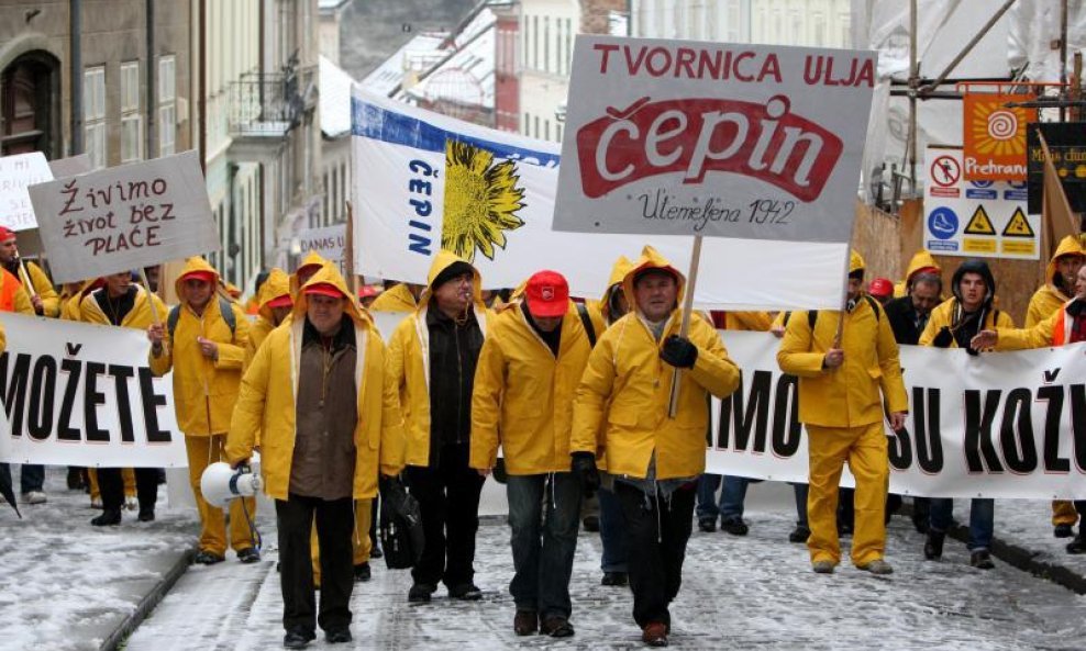 Tvornica ulja Čepin radnici prosvjed