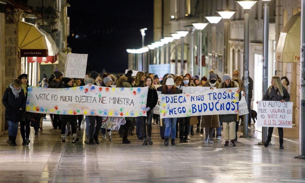 Prosvjed odgojitelja u Splitu