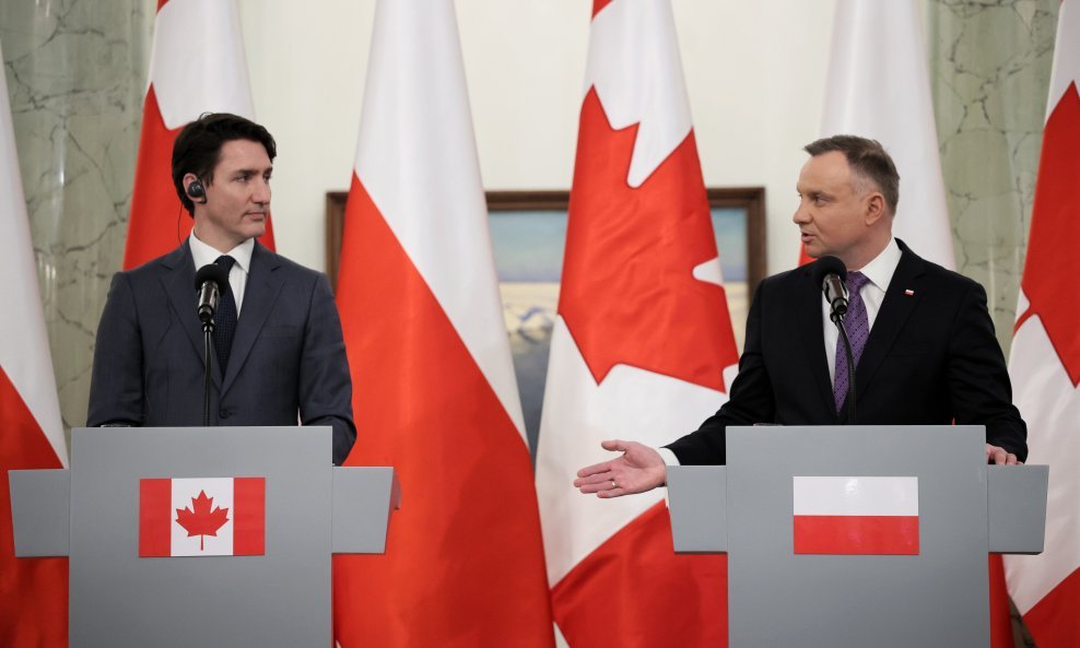 Justin Trudeau i Andrzej Duda na susretu u Varšavi