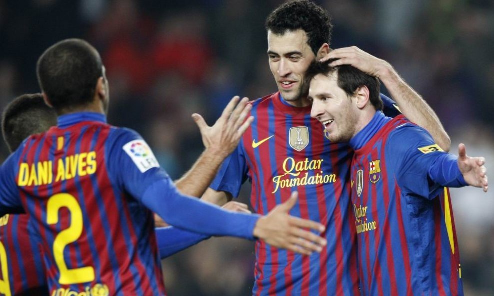 Dani Alves, Sergio Busquets i Lionel Messi