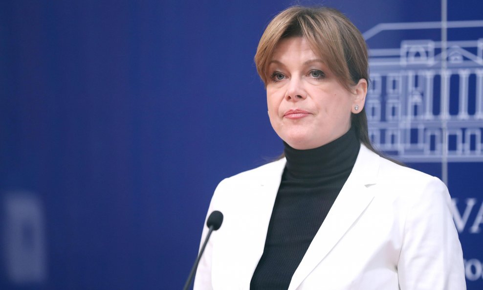 Karolina Vidović Krišto na konferenciji za novinare u Hrvatskom saboru